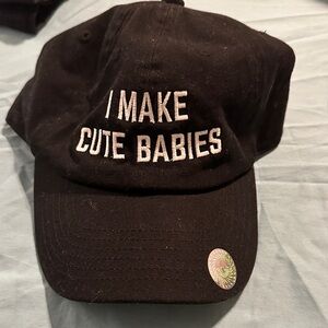 Black Cap with White Embroidery